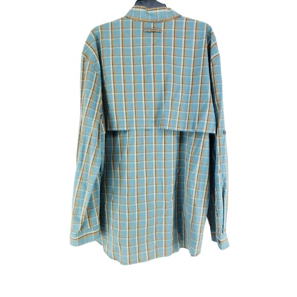 Ruff Hewn Vented Button Down Shirt Men's Size XXL Blue Plaid - Picture 3 of 7